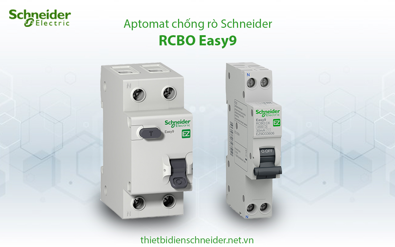 EZ9D34616 Schneider - Aptomat chống giật Easy9 RCBO 1P+N 16A 30mA 4.5kA